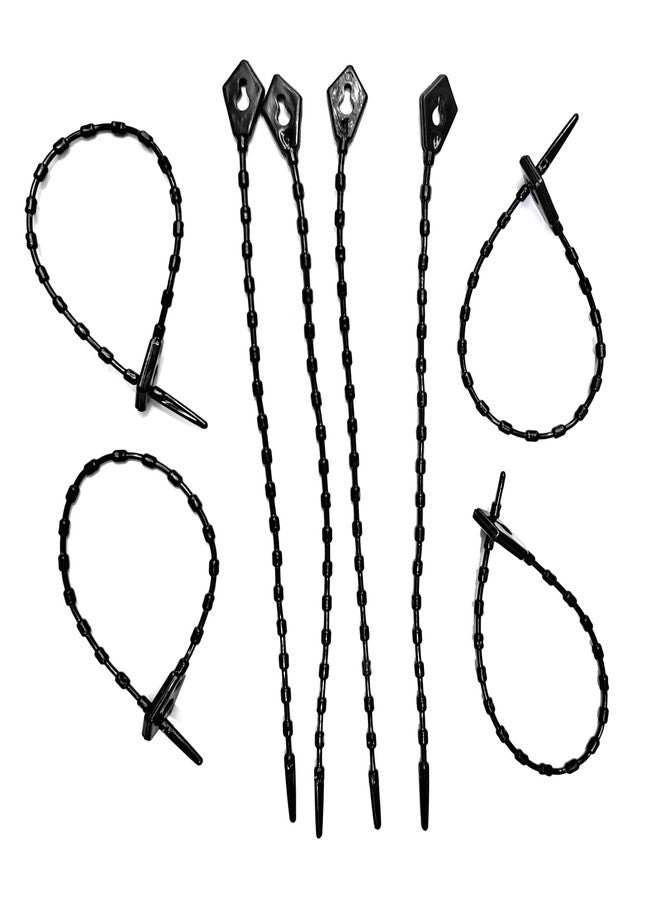 MJ Talk Tools® Reusable Flexible and Easy Delock Beaded Relesable Cable Ties Black Cable Ties 100 Pack - Image 4